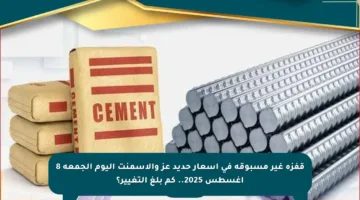 قفزة غير مسبوقة في أسعار حديد عز والأسمنت اليوم الجمعة 8 أغسطس 2025.. كم بلغ التغيير؟
